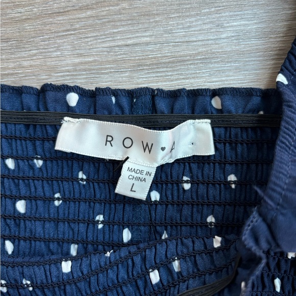 NWT Francesca’s Leah Smocked Blue Polka Dot Mini Dress. Size L - Picture 5 of 5